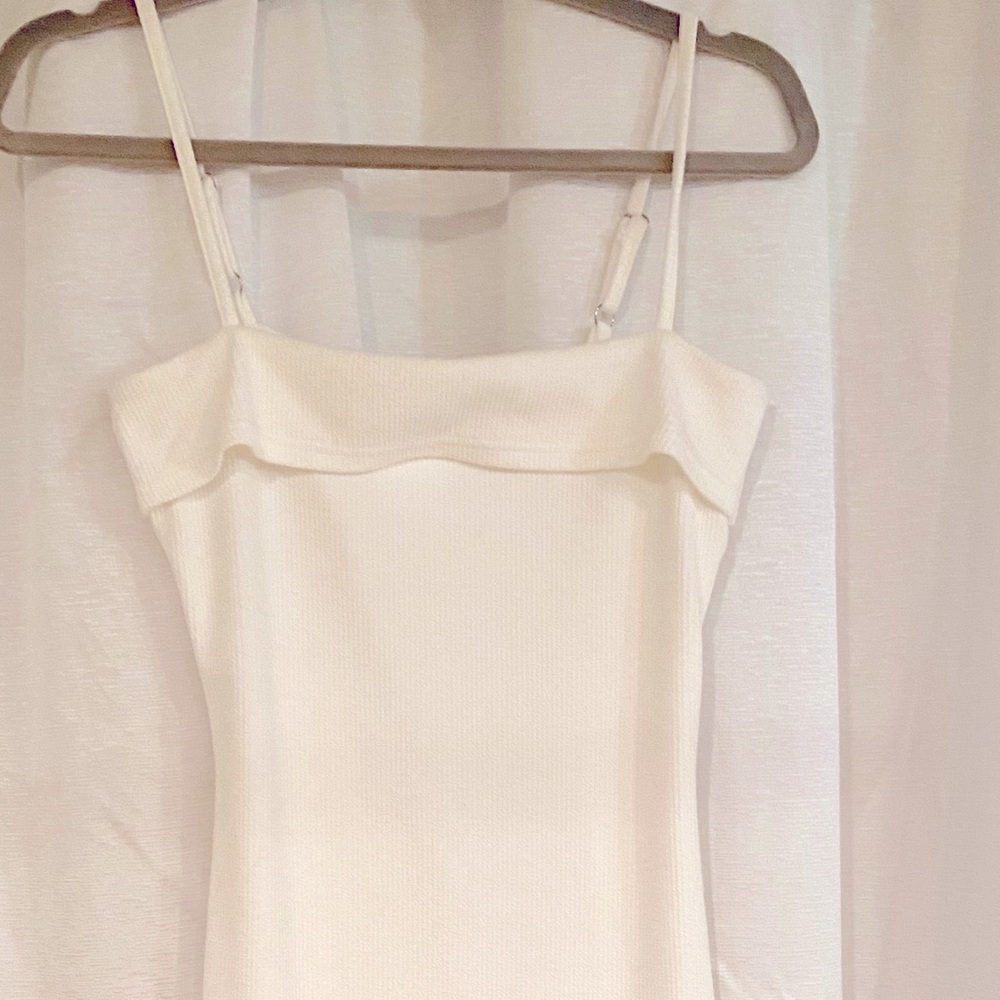 MINKPINK Ivory Ribbed Fitted Dress